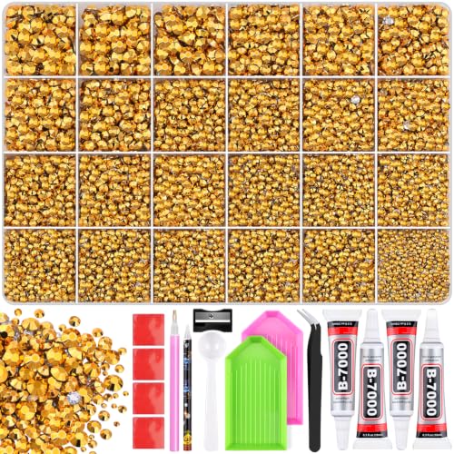 TINKRSTUFF 36000Pcs Copper Gold Rhinestones Bedazzling Kit - color: Copper Gold, size: Large Pack with Glue