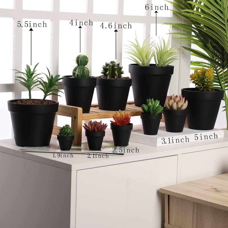 Yishang 1.9 Inch Tiny Black Terracotta Pots Pack of 36-Small Mini White Clay Pots with Drainage Holes Flower Nursery Terra Cotta Planter for Tiny Cactus,Herb,Succulent Plants,Crafts - color: Black