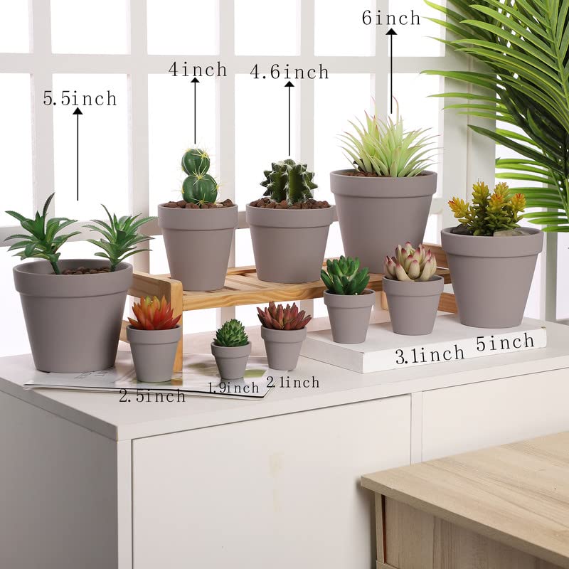 Yishang 1.9 Inch Tiny Grey Terracotta Pots Pack of 36-Small Mini White Clay Pots with Drainage Holes Flower Nursery Terra Cotta Planter for Tiny Cactus,Herb,Succulent Plants,Crafts - color: Gray